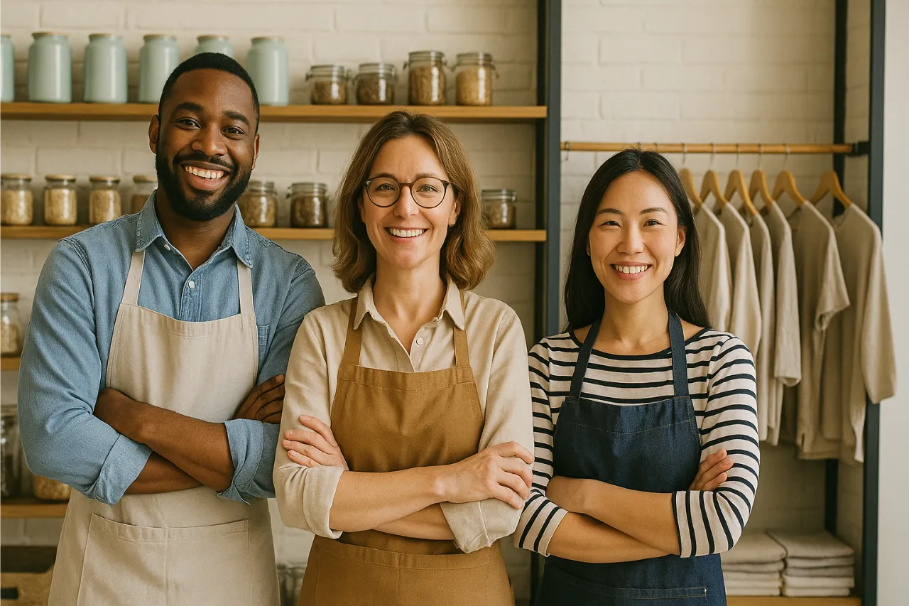 Small Business Owners Standing Together